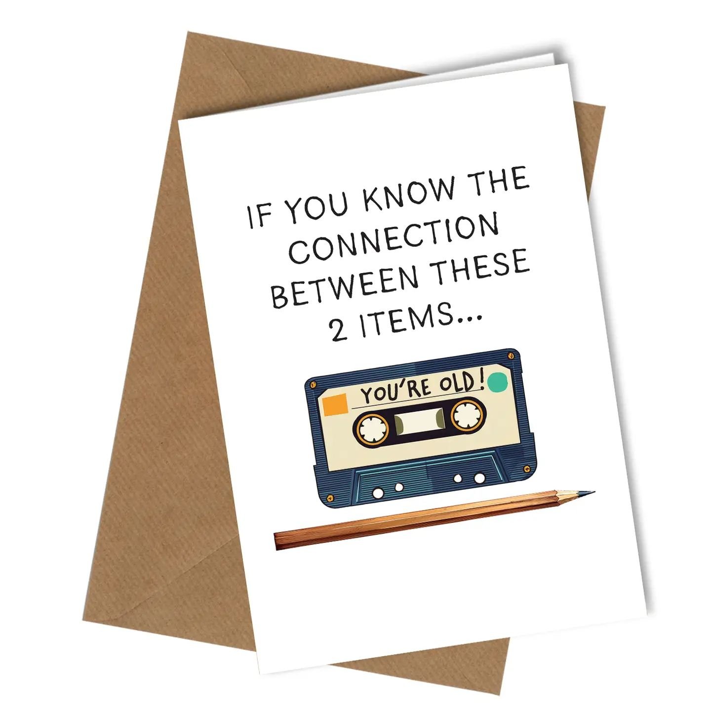 Tape Cassette Old Retro Funny Birthday Card greeting card