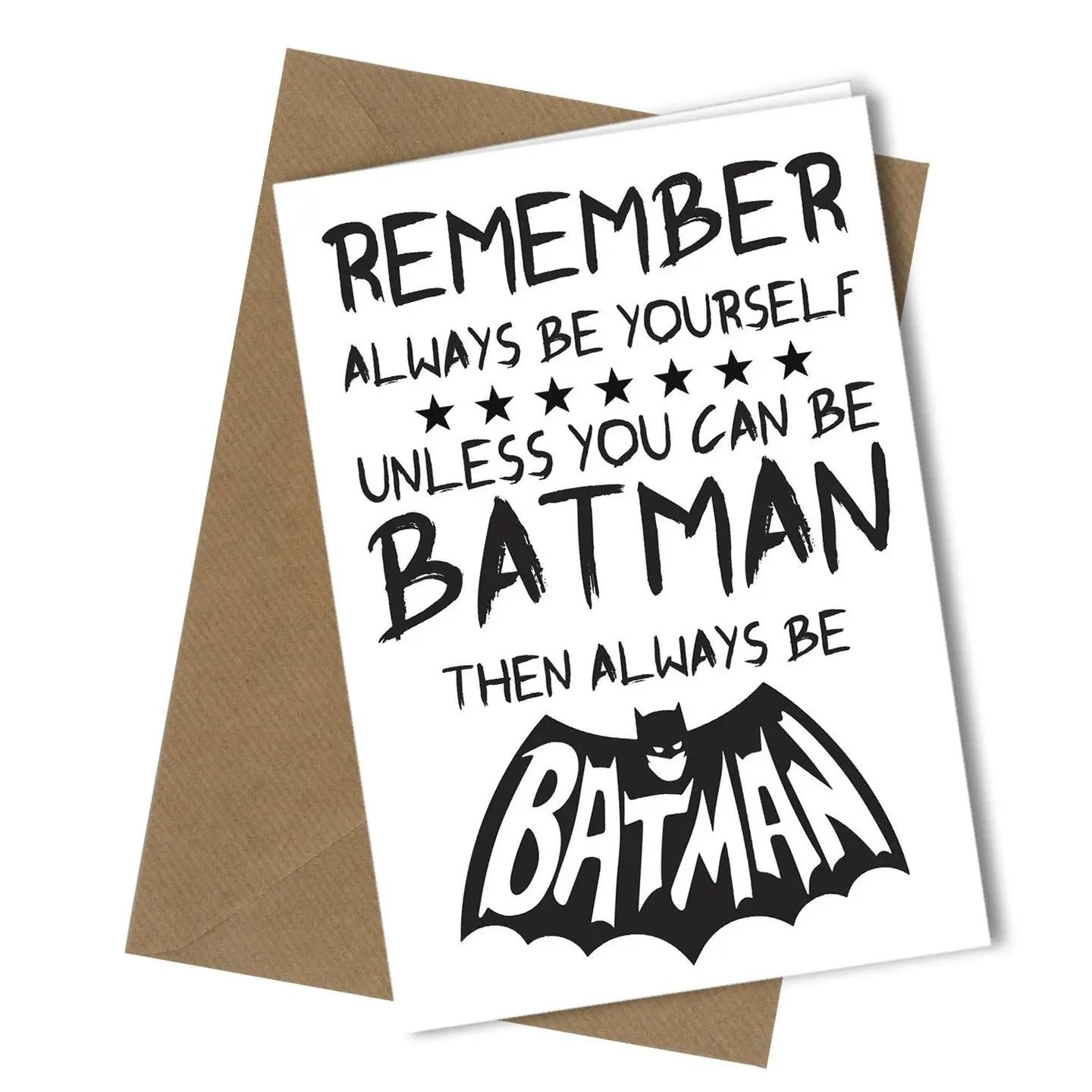 Batman inspired greeting card for friend, son, daughter, colleague, boss