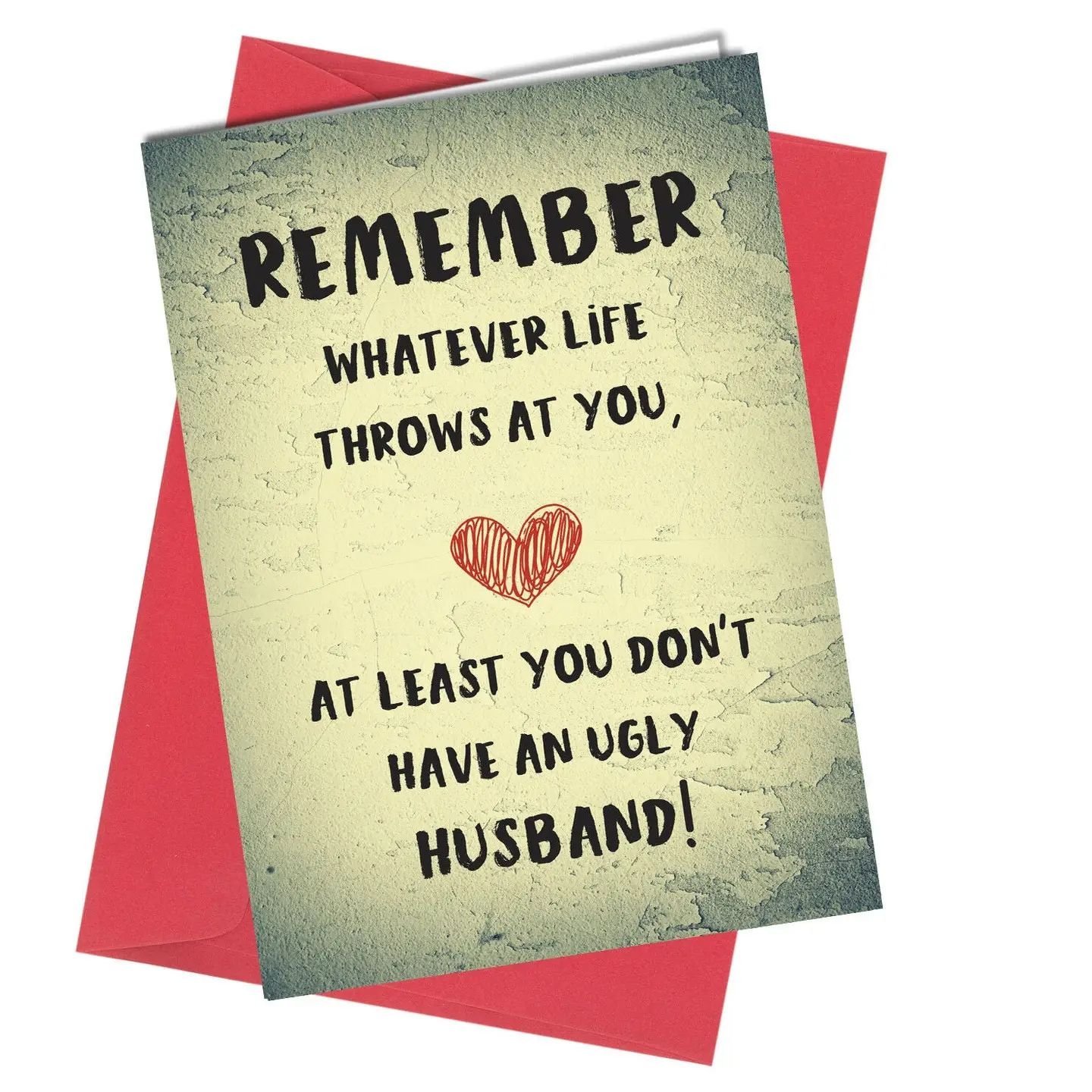 Ugly husband funny romantic couples card