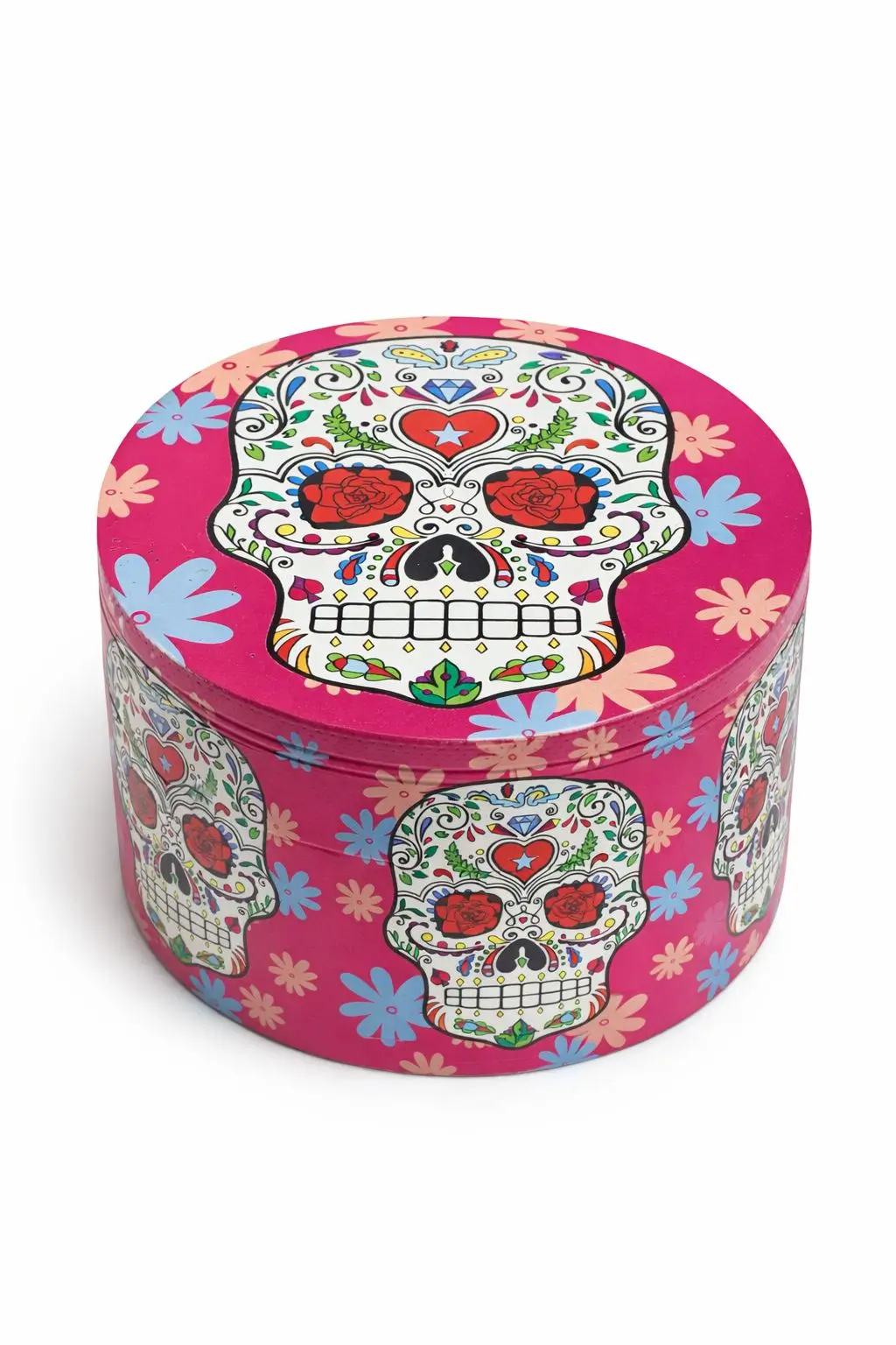 Pink skeleton cool design jumbo size steel grinder