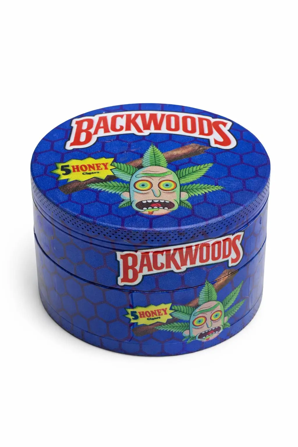 Blue rick themed backwoods medium steel Grinder