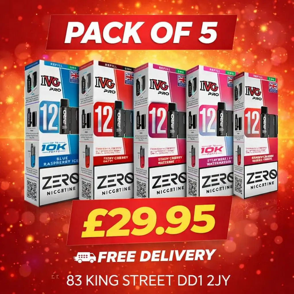 IVG pro 12 10K pods pack of 5 for £29.95(FREE DELIVERY)