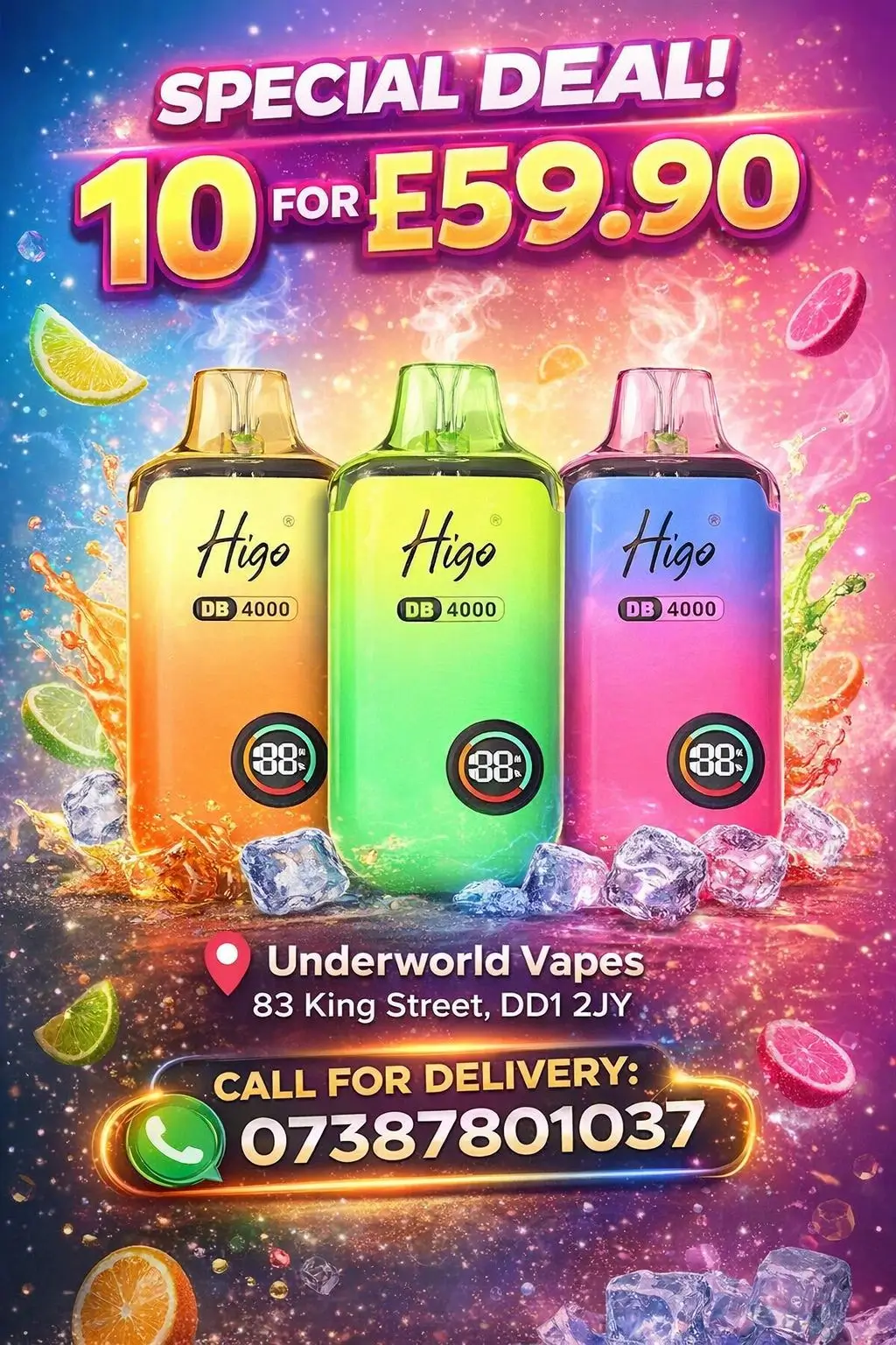 Higo bb4000 prefilled devices pack of 10 for £59.90 - FREE DELIVERY(add 10 to cart-mix and match)